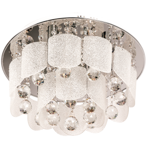 Bright Star CF286/6 Chrome Polished with Glass and Crystals Ceiling – main view