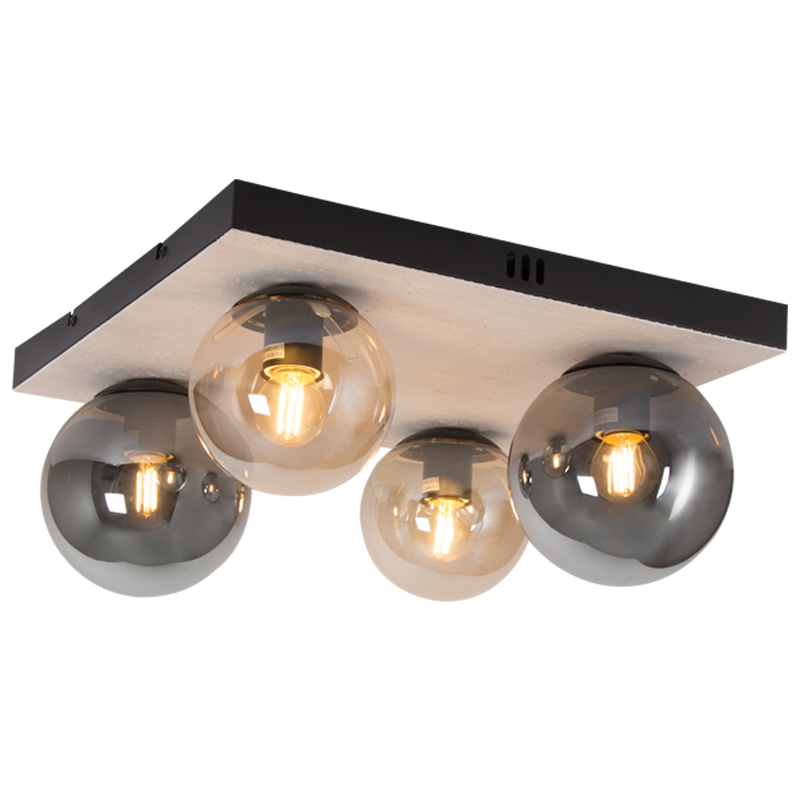 Bright Star CF516 Amber Metal and Glass Ceiling Fitting – main view