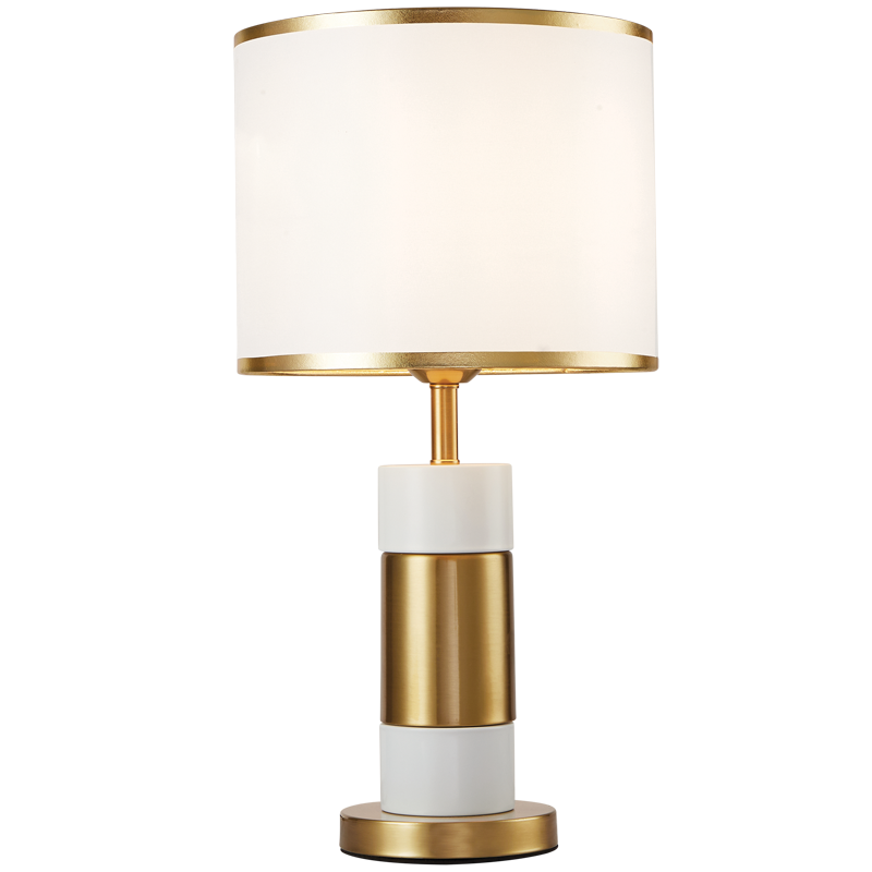 Bright Star TL697 White/Gold Metal Table Lamp with White Shade – main view