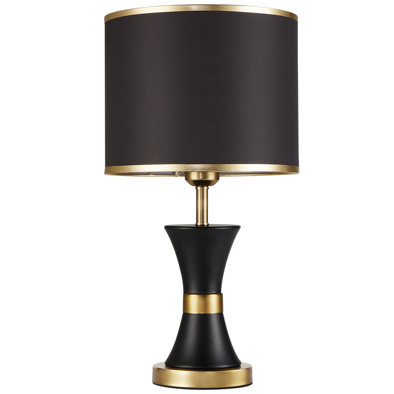 Bright Star TL698 Black/Gold Metal Table Lamp with Black Shade – main view