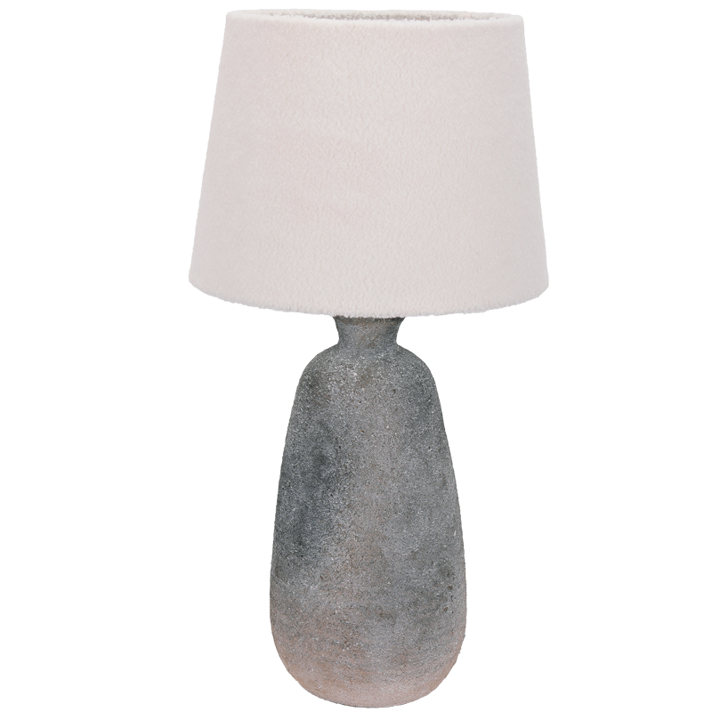 Bright Star TL827 Grey Stone Ceramic Base with Fabric Shade Floor Lamp – main view