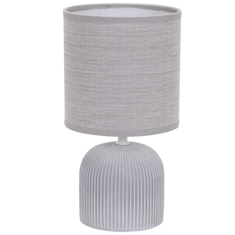 Bright Star TL831 Grey Ribbed Ceramic Base with Fabric Shade Floor – main view