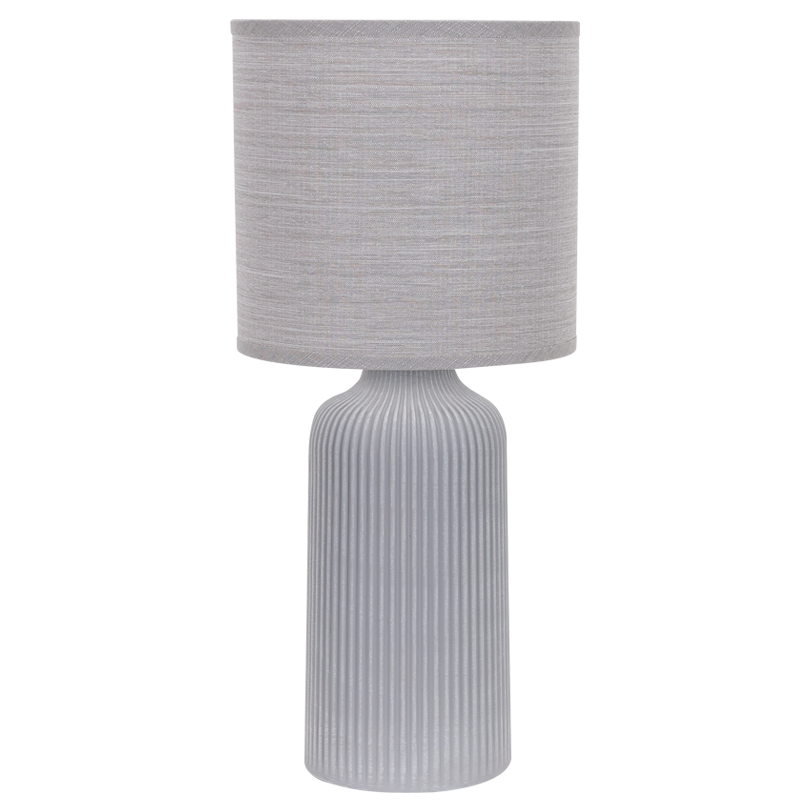 Bright Star TL838 Grey Ceramic Base with Cream Fabric Shade Floor Lamp – main view