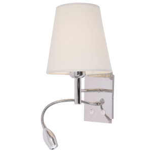 Bright Star WB031/2 Chrome Polished Wall Fitting with White Shade – main view