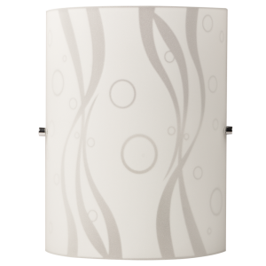 Bright Star WB078/1 White Patterned Glass with Polished Chrome Clips – main view