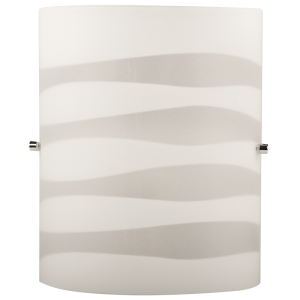 Bright Star WB079/1 White Patterned Glass with Polished Chrome Clips – main view