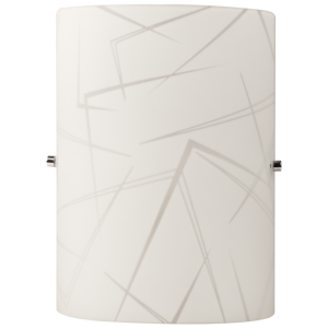 Bright Star WB080/1 White Patterned Glass with Polished Chrome Clips – main view