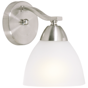 Bright Star WB167/1 Satin Chrome Wall Bracket with Frosted Glass – main view