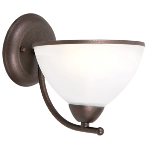 Bright Star WB169/1 Black Brown Metal Wall Bracket with Alabaster – main view