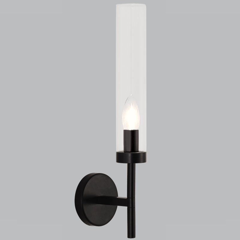 Bright Star WB237 Black Metal Wall Bracket with Clear Cylindrical – main view