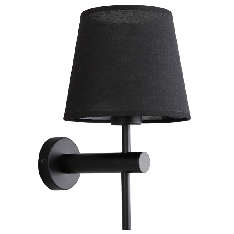 Bright Star WB275 Black Metal Wall Bracket with Fabric Shade – main view