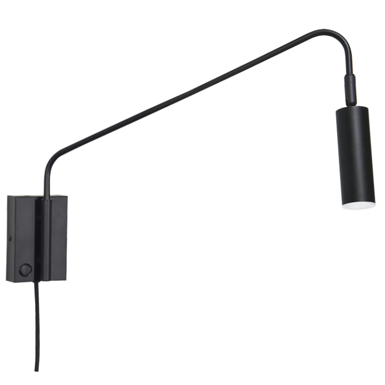 Bright Star WB373 Matt Black Metal LED Wall Bracket with Moveable Arm – main view