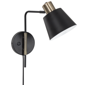 Bright Star WB374 Matt Black And Brass Metal Wall Bracket – view 2