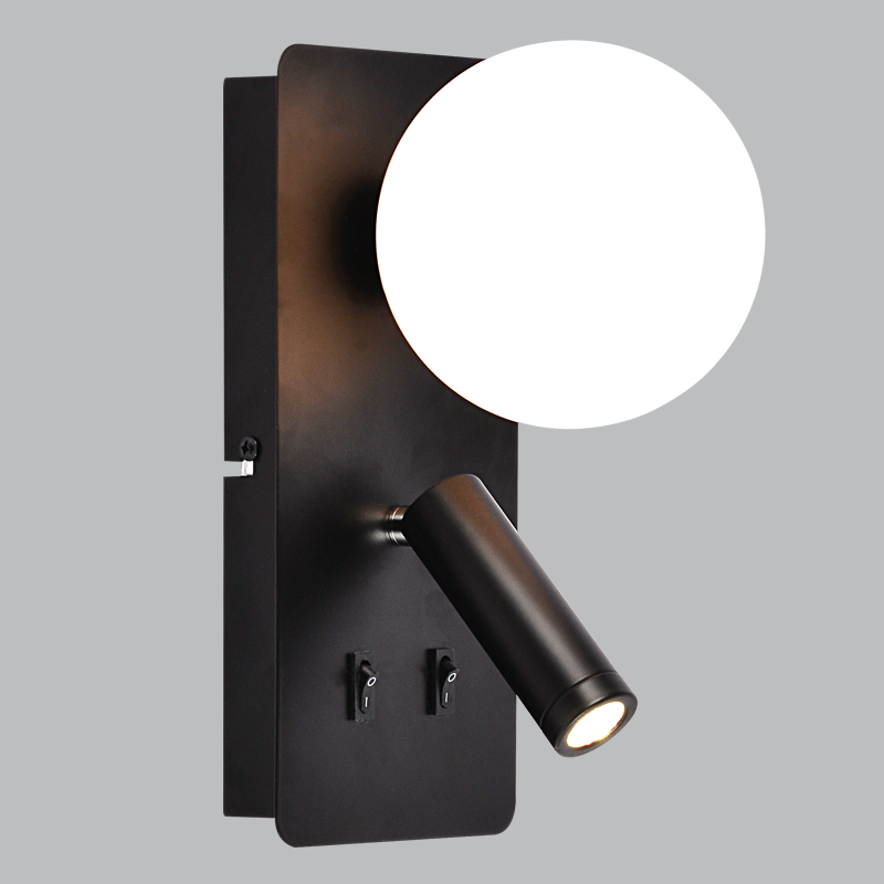 Bright Star WB400/2 Black Metal Wall Bracket with Opal Plastic Cover – main view