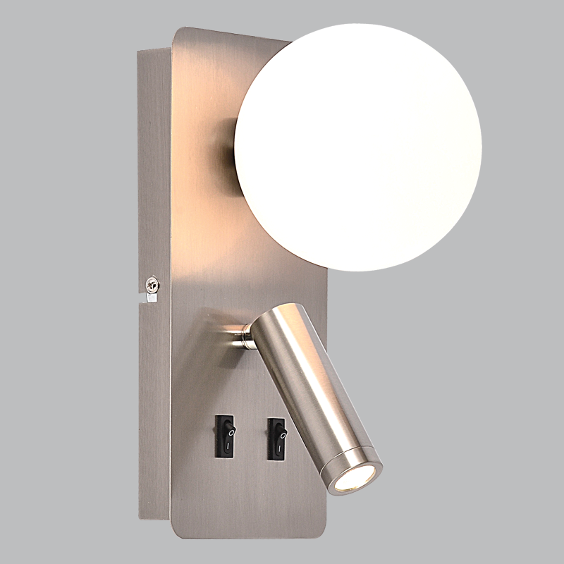 Bright Star WB401/2 Satin Metal Wall Bracket with Opal Plastic Cover – main view