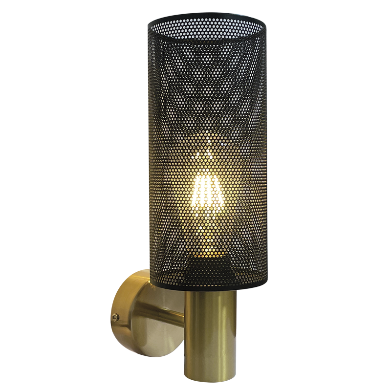 Bright Star WB415/1 Black And Gold Metal Wall Bracket – main view