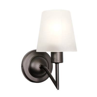 Bright Star WB454/1 Charcoal Metal Wall Bracket with Frosted Glass – main view