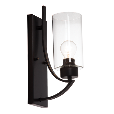 Bright Star WB708 Black Metal and Clear Glass Wall Bracket – main view