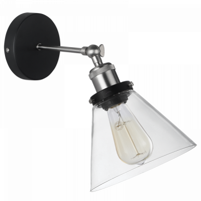 Bright Star WB922 Satin Chrome Wall Bracket with Clear Glass – main view