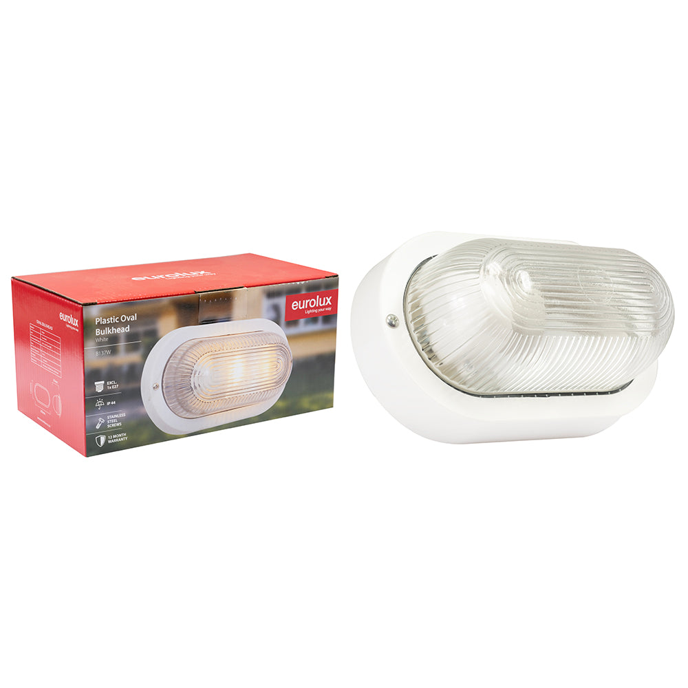 Eurolux B137 Oval Plastic B/Head 205mm E27 1x60W Outdoor Wall Light – view 2