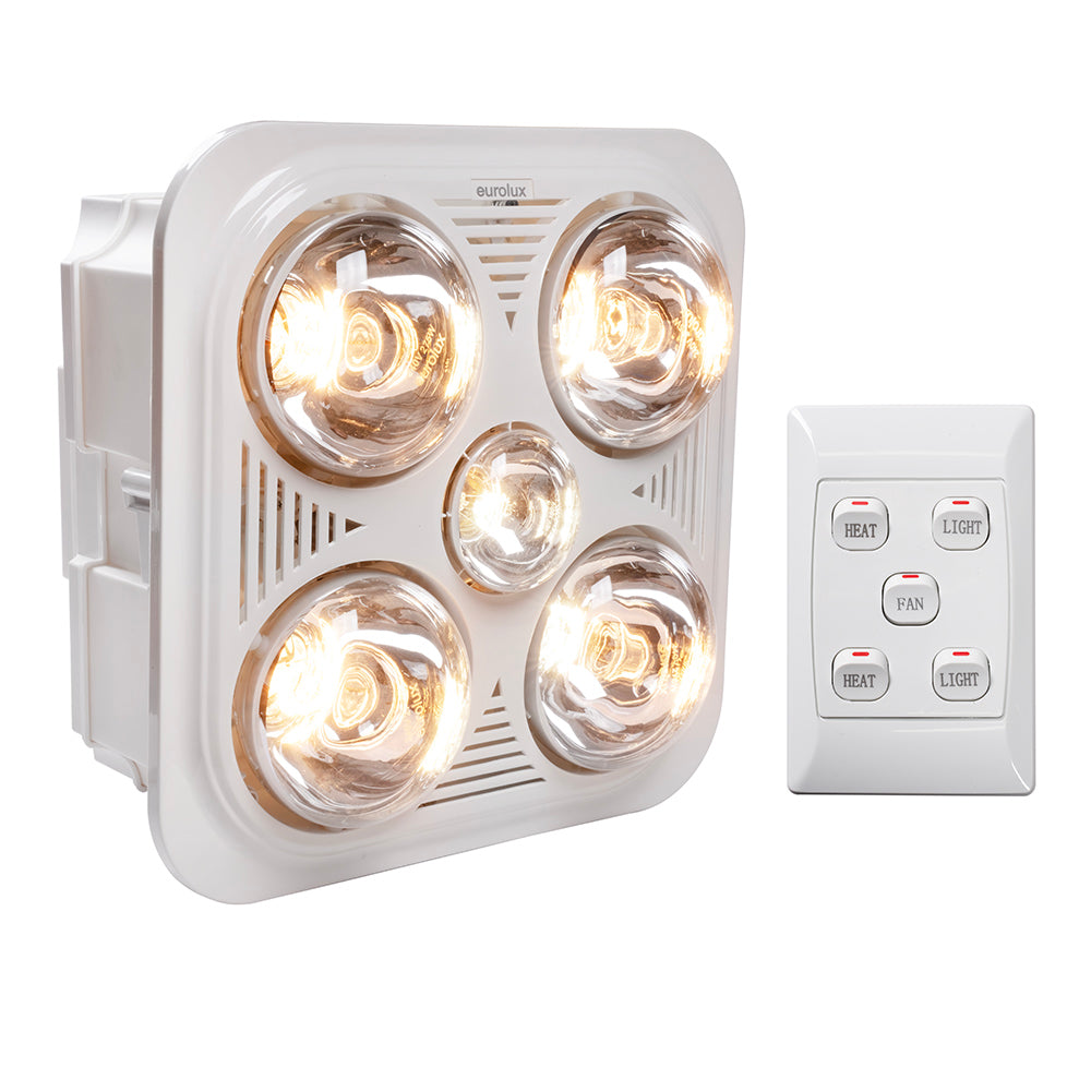 Eurolux C86W 3-in-1 Bathroom Heater White 4x275W/1x60W Ceiling Light – main view