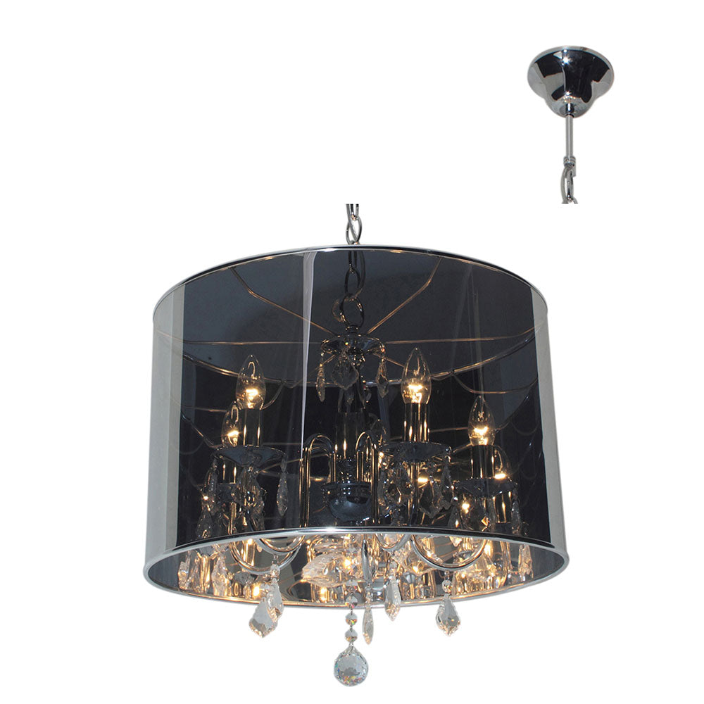 Eurolux CH227 5 Light In/Out Crystal Chrome RoundTranslucent Chain – main view