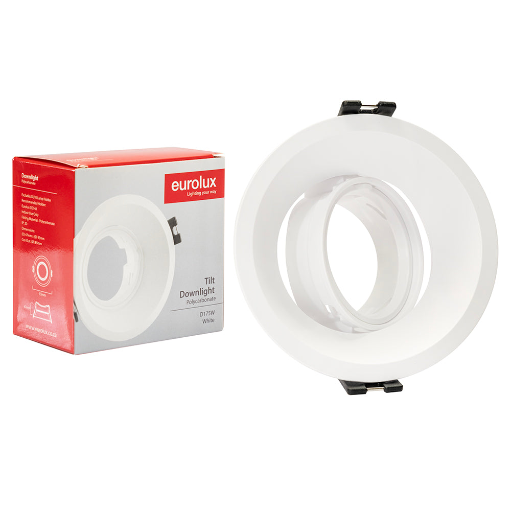 Eurolux D175 Tilt Polycarbonate Anti-glare Downlight 93mm – view 2