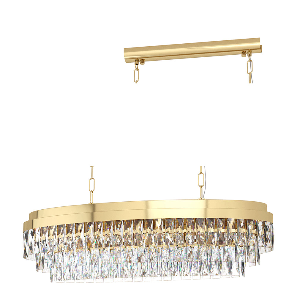 Eurolux P1128G Valparaiso 10LT Pendant 905mm Gold/Crystal – main view