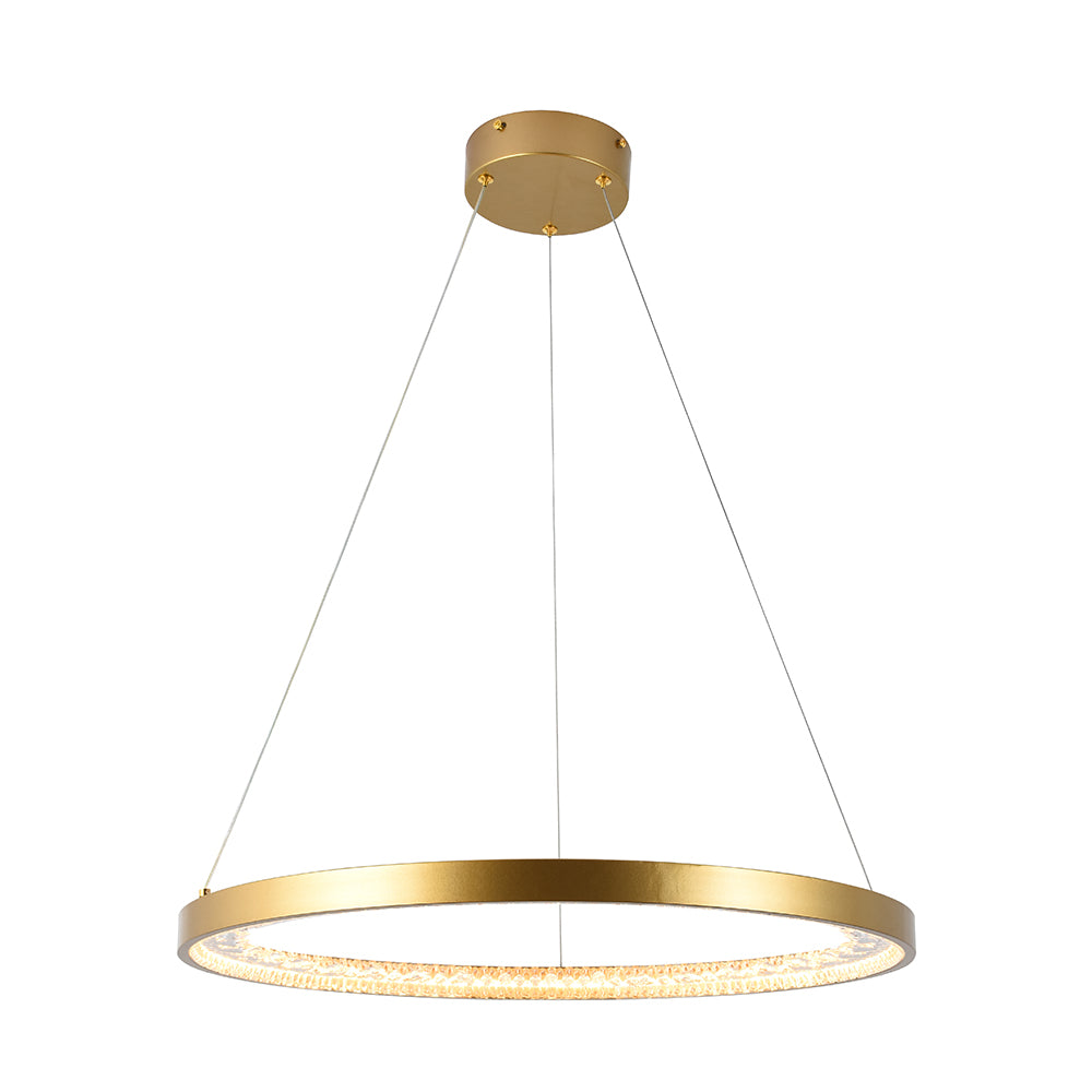 Eurolux P1358 Lustra Ring Crystal Pendant Gold LED 15W 3000K – main view