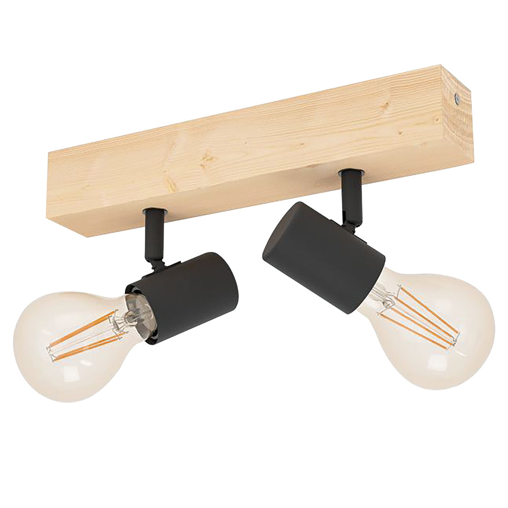 Eurolux S451 Townshend3 2-Light Spotlight Black/Brown – main view