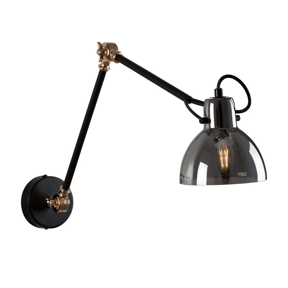 Eurolux W569SM Siena Wall Light Adjustable with Smoke Glass – main view