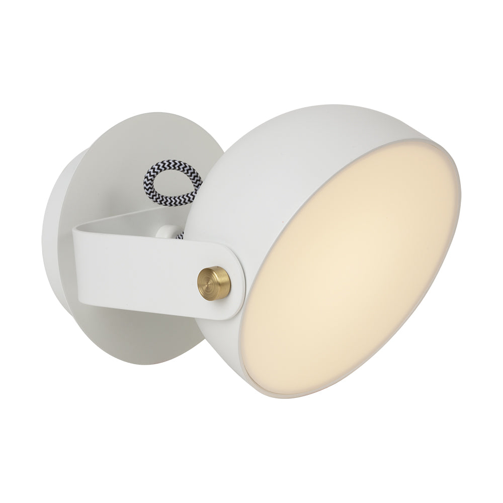 Eurolux W607W Pickman White Round Wall Light – main view