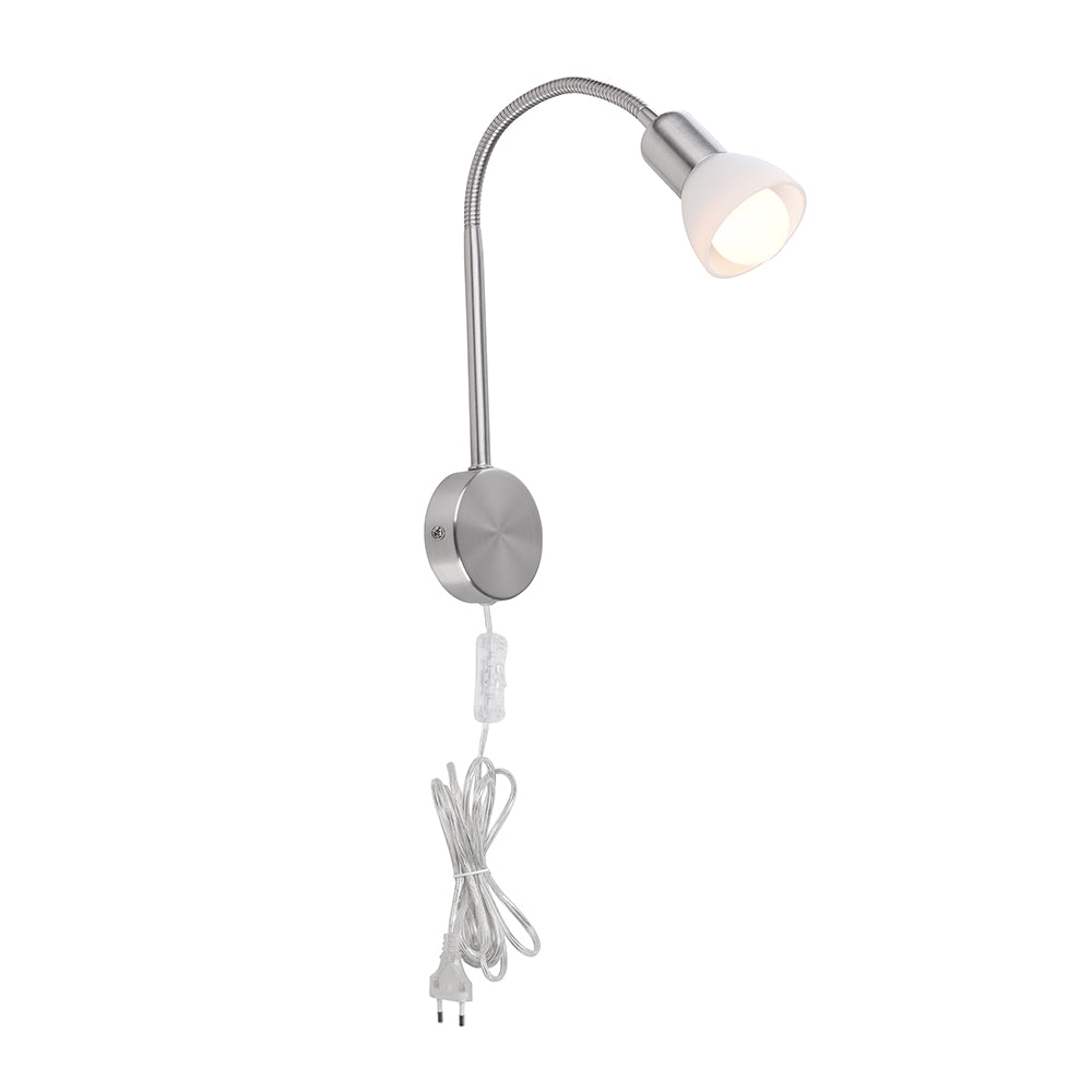 Eurolux W665 Wall Light Satin Chrome Frosted Glass – main view