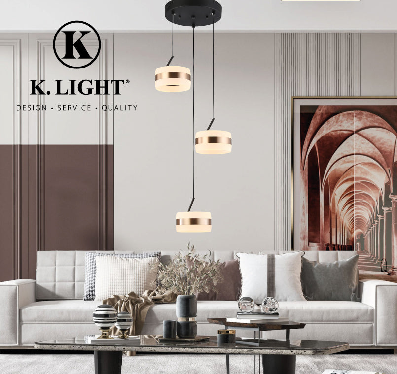 K.Light Black And Gold LED Luma Ice Pendant – view 3