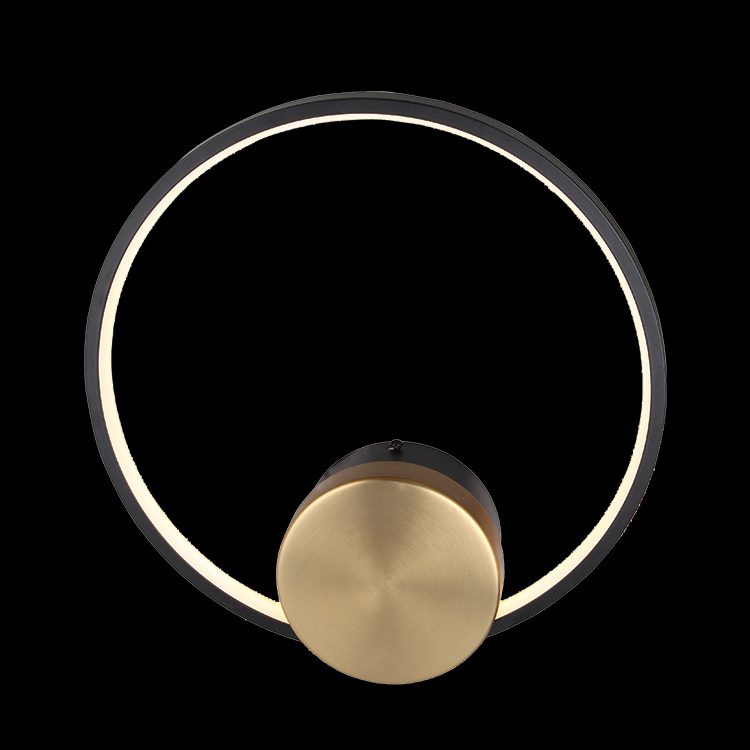 K.Light Black And Gold LED Ring Wall Light – main view