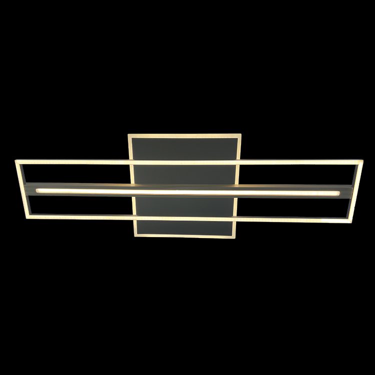 K.Light Black & Light Wood LED Woodline Double Twin Linear Ceiling – main view
