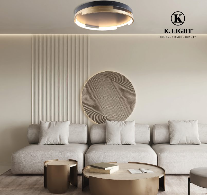 K.Light Black And Satin Gold LED Olympic Ceiling Fitting – view 2