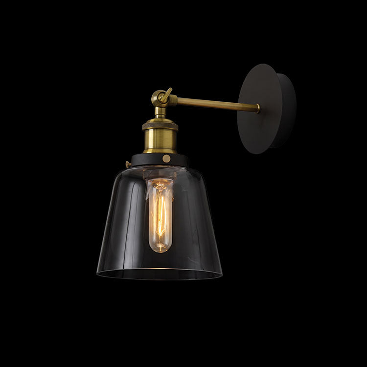 K.Light Black Antique Brass Glass Wall Light – main view