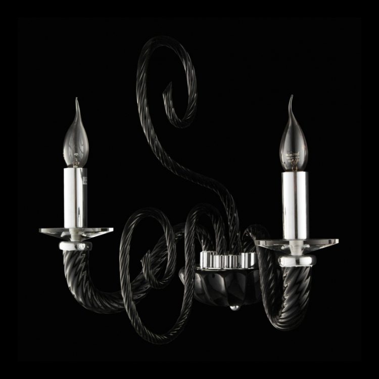 K.Light Black Glass Arm Wall Light – main view