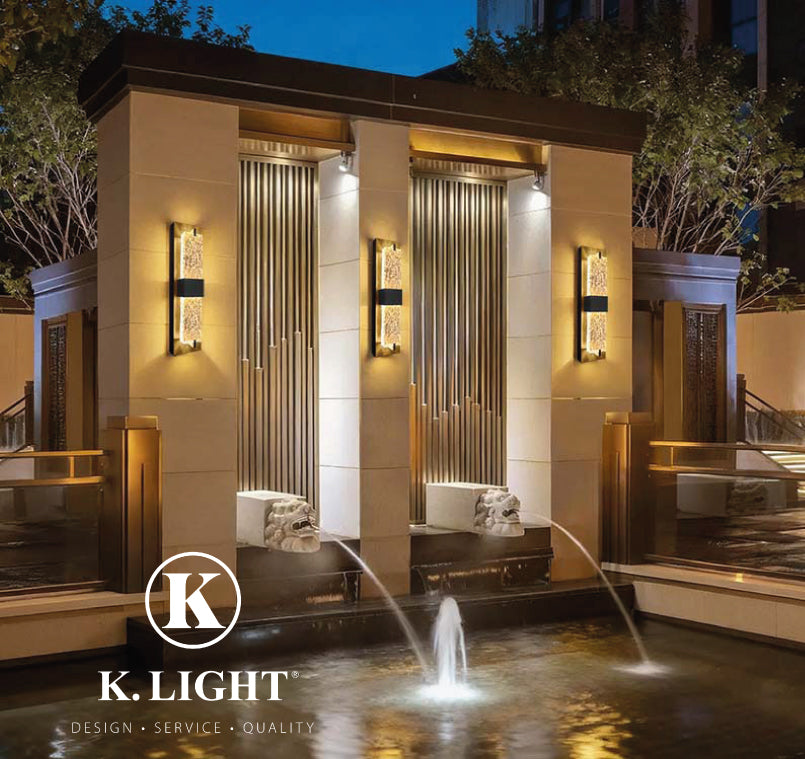 K.Light Black LED Double Rippled Wall Light – view 2