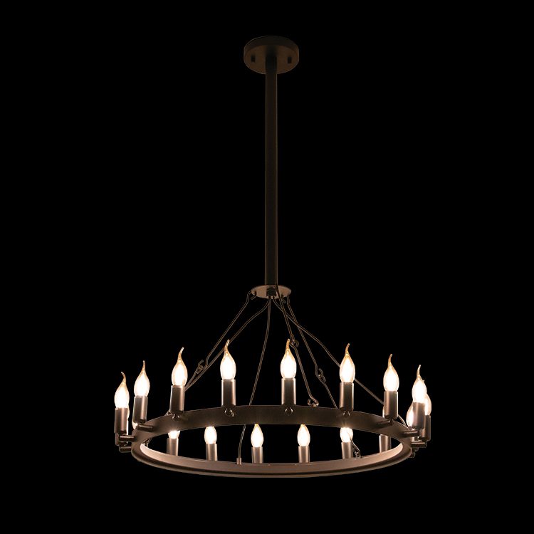 K.Light Black LED Large Round Ranch Pendant – main view