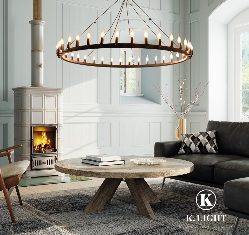 K.Light Black LED Large Round Ranch Pendant – view 4