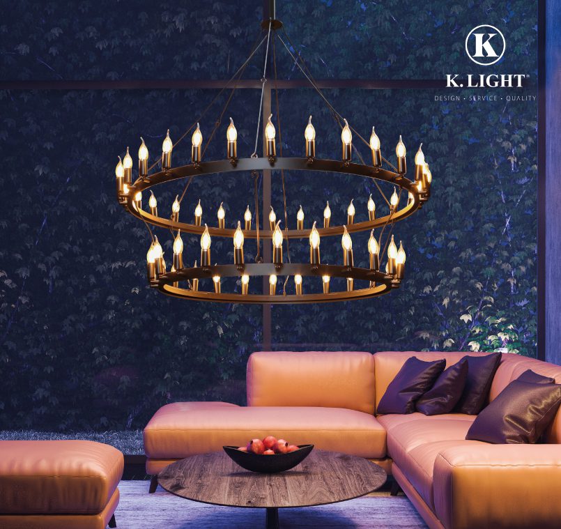 K.Light Black LED Large Round Ranch Pendant – view 6