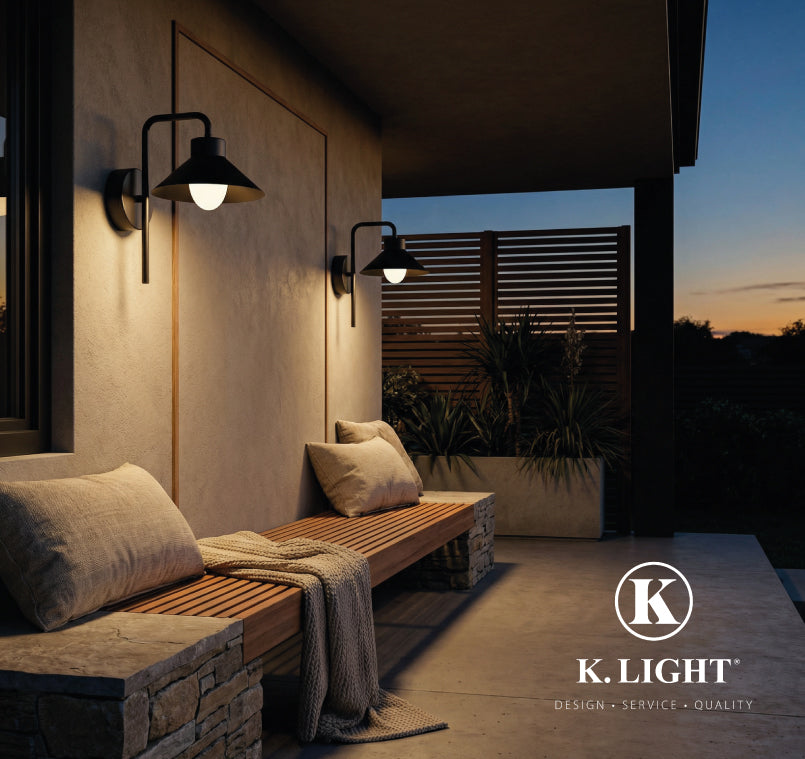 K.Light Black LED Long Cottage Aluminium & Acrylic Wall Light – view 2