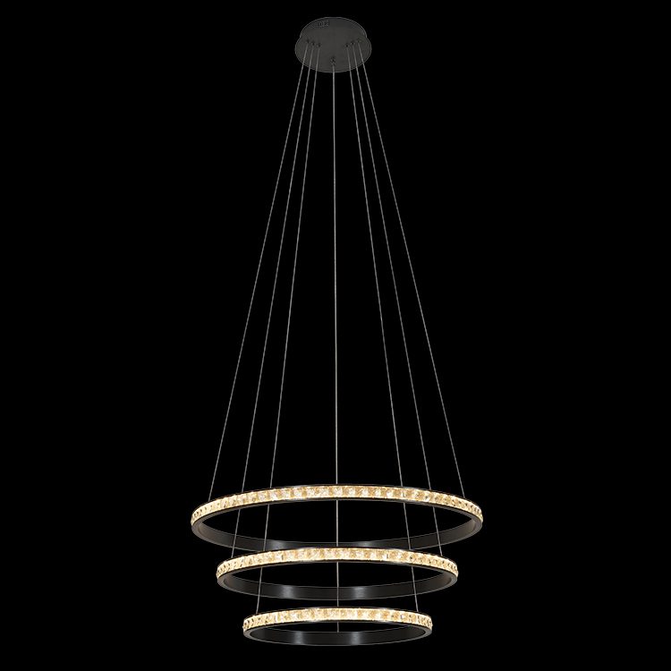 K.Light Black LED Trio Crystal Ring Pendant – main view