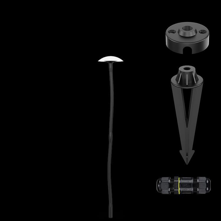K.Light Black With Opal White LED Mushroom 64cm Spike – main view