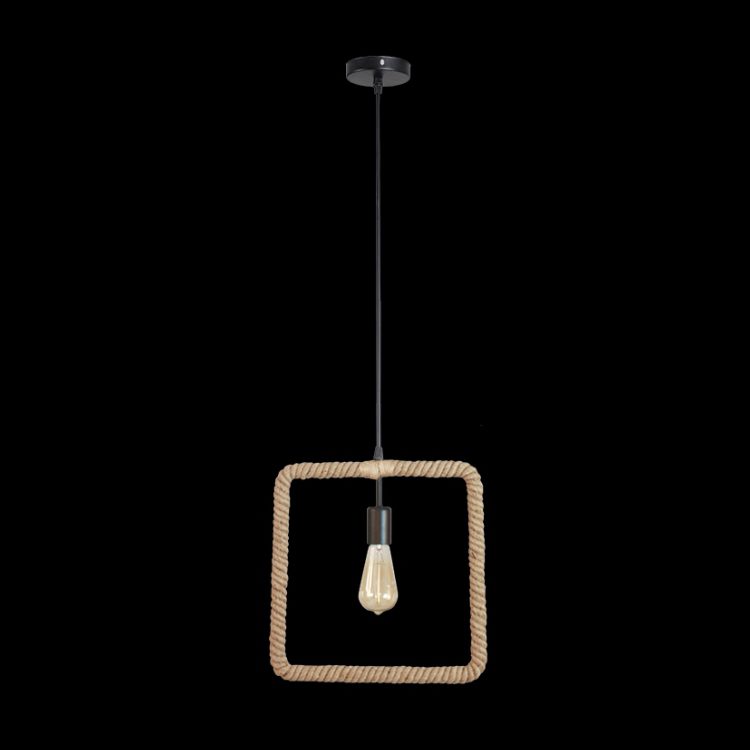 K.Light Black With Rope Square Rope Pendant – main view