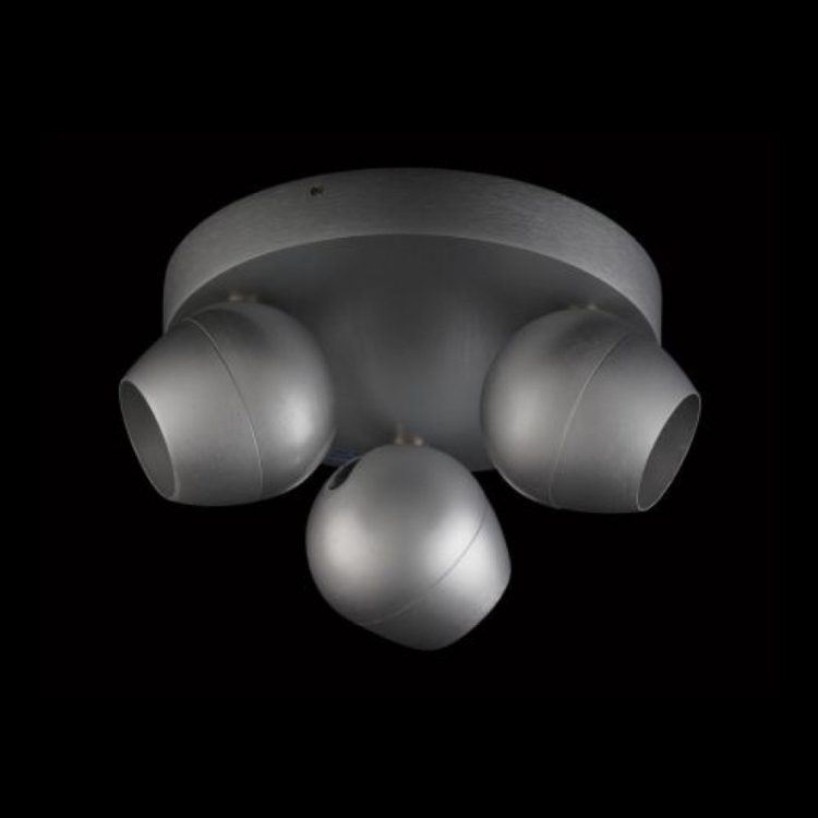 K.Light Brushed Aluminium Three Adjustable Bubble Spot Lights – main view