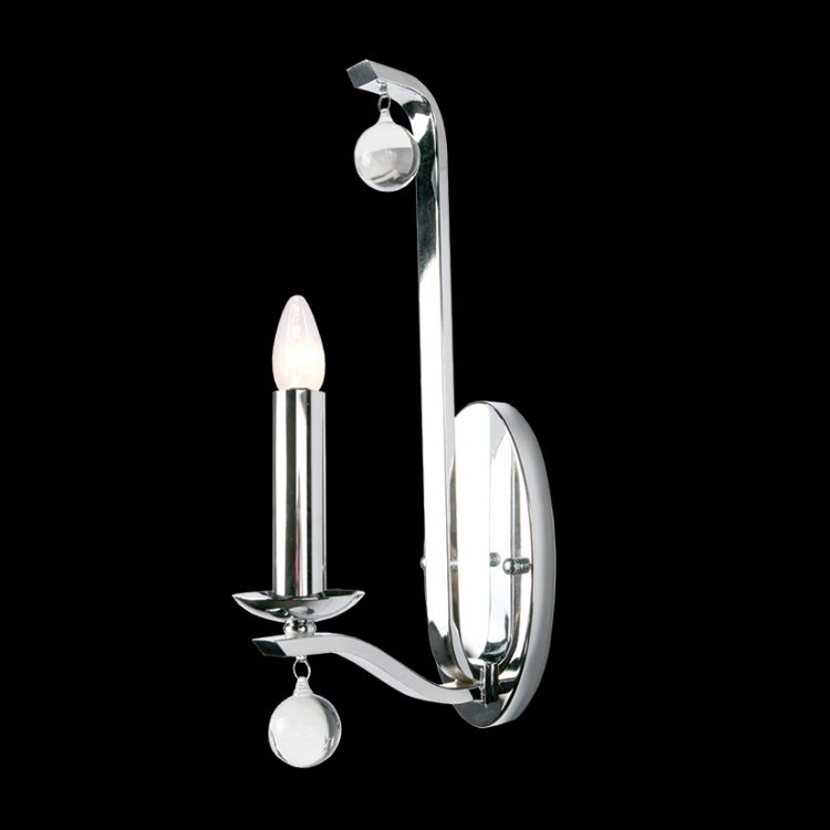 K.Light Chrome 1 Arm Candelabra Wall Light – main view