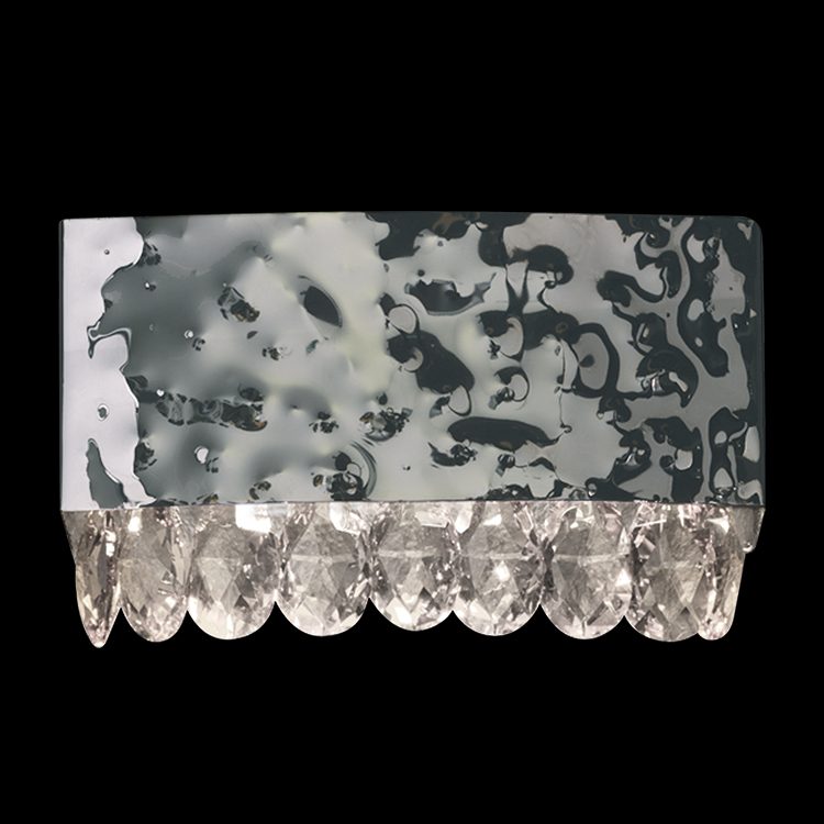 K.Light Chrome QI 78mm Magma Italian Crystal Wall Light, Clear – main view